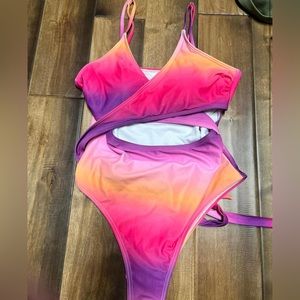 Pink Lilly wrap swimsuit